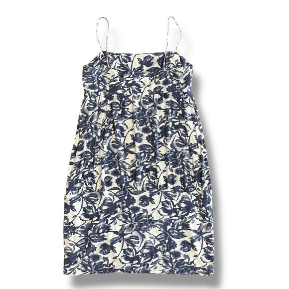 Lisli New York Blue White Floral Print Mini Dress Spaghetti Strap Size M - Picture 6 of 8
